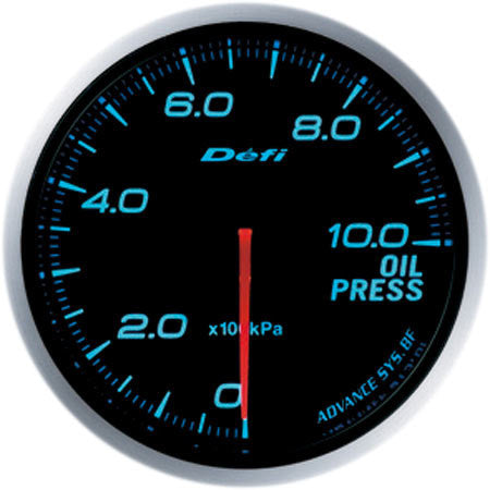 Defi Gauge Meter Advance BF Oil Pressure Meter (0kPa to 1000kPa) 60mm Blue  DF10203