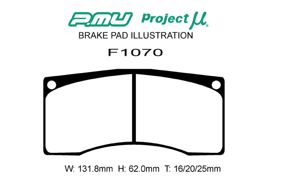 PROJECT MU BRAKE PADS TYPE PS FOR BREMBO FOR  F1070-TYPE-PS