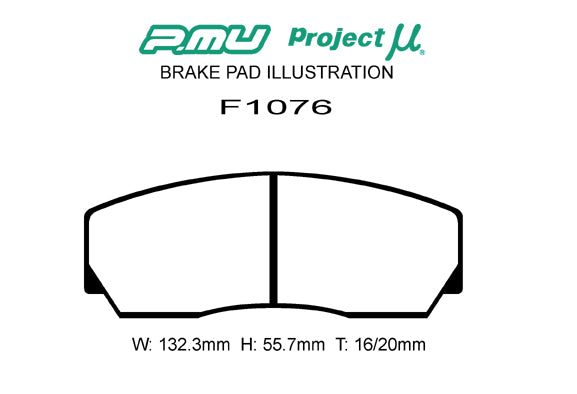 PROJECT MU BRAKE PADS TYPE PS FOR APCP3215D50 FOR  F1076-TYPE-PS