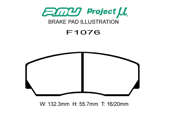 PROJECT MU BRAKE PADS TYPE PS FOR AP FOR  F1076-TYPE-PS