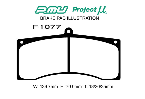 PROJECT MU BRAKE PADS 999 FOR BREMBO FOR  F1077-999