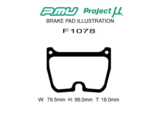 PROJECT MU BRAKE PADS TYPE PS FOR BREMBO FOR  F1078-TYPE-PS