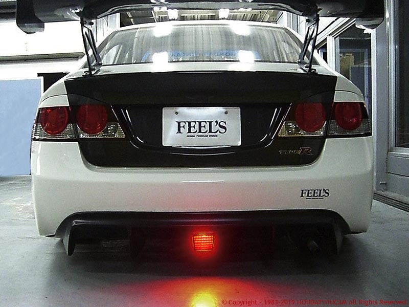 FEEL'S HONDA TWINCAM LED BACK FOG LIGHTS (REAR DIFFUSER PANEL OPTION) TWILL CARBON FOR HONDA CIVIC FD2 TypeR LED BACK FOG LIGHTS (REAR DIFFUSER PANEL OPTION) TWILL CARBON TWILL CARBON Feels-00329