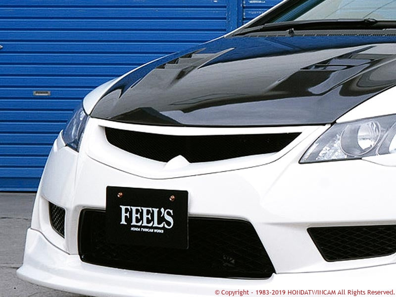 FEEL'S HONDA TWINCAM SPORTS FRONT GRILL FRP NH731P FOR HONDA CIVIC FD2 TypeR Feels-00283