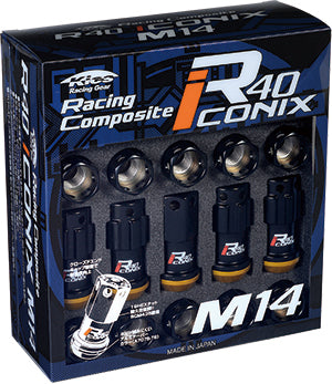 KYO-EI RACING COMPOSITE R40 ICONIX M14 X P1.25 (LOCK & NUT SET) (CAP LESS) RI-15KA - Black Hawk Japan