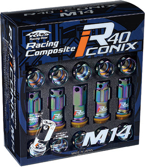 KYO-EI RACING COMPOSITE R40 ICONIX M14 X P1.5 (LOCK & NUT SET) (CAP LESS) RI-14NA - Black Hawk Japan