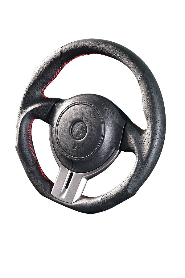 DAMD STEERING WHEEL  For SUBARU BRZ ZC ZN (A ~ D) 12/4 ~ 16/7 SS358-Z Full leather red stitch