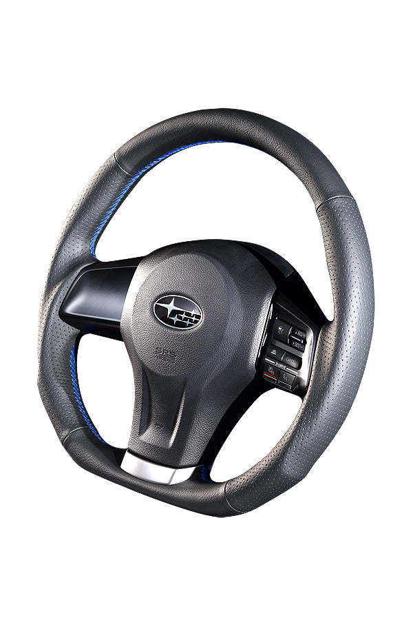 DAMD STEERING WHEEL  For SUBARU XV GJ GP (A ~ D) 11/12 ~ SS360-D Blue Stitch - Black Hawk Japan