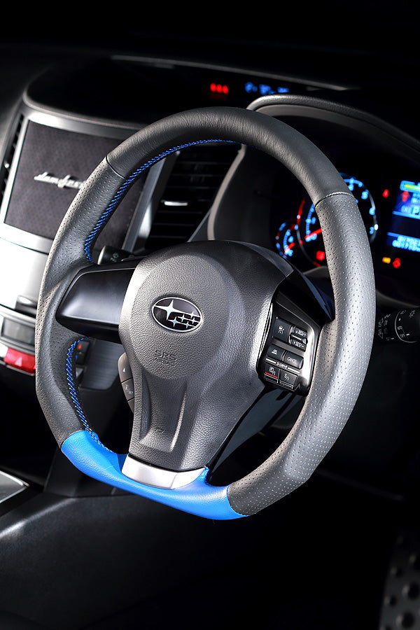 DAMD STEERING WHEEL  For SUBARU LEGACY BM BR (D ~) 12/5 ~ SS360-D BLUE FORMULA