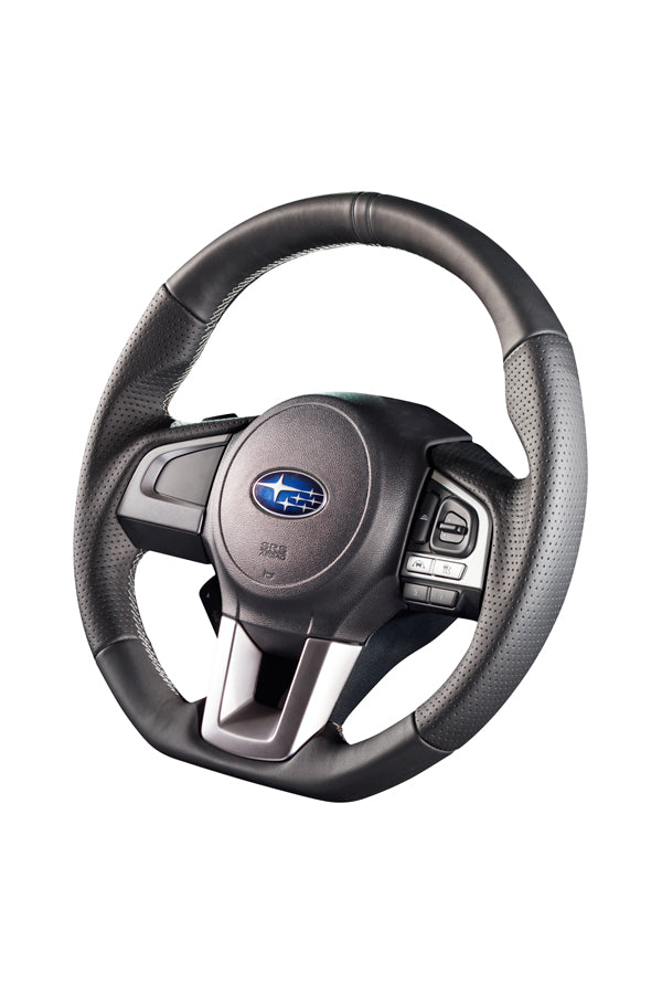 DAMD STEERING WHEEL  For SUBARU XV GJ GP (E~) 15/10~ SS362-RX Black leather × gray stitching