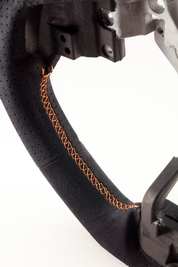 DAMD STEERING WHEEL  For SUBARU LEGACY BS BN (A ~ C) 14/10~ SS362-RX Ultra suede × orange stitching