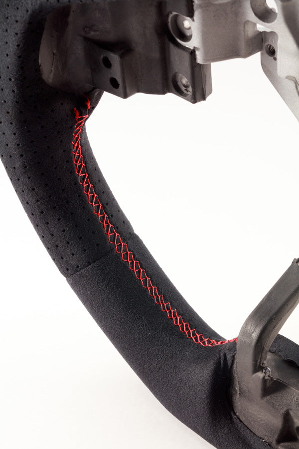 DAMD STEERING WHEEL  For SUBARU FORESTER SJ (D~) 15/11~ SS362-RX Ultra suede × red stitch