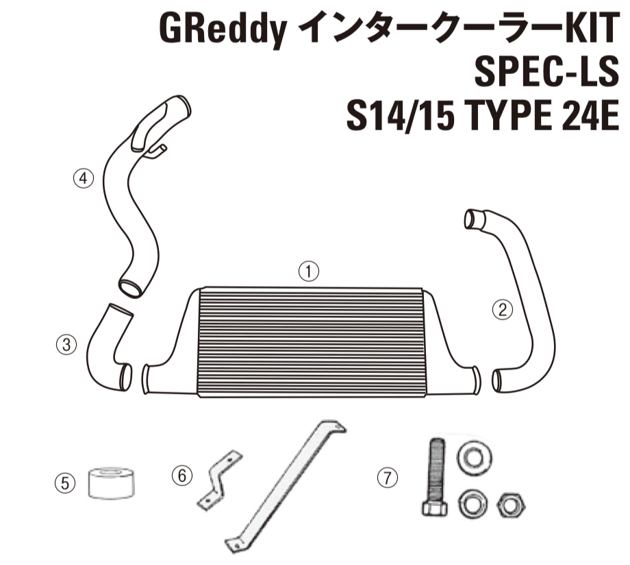 GREDDY INTERCOOLER KIT SPEC-LS INTERCOOLER CORE T24E FOR NISSAN SILVIA S14 15 12421006