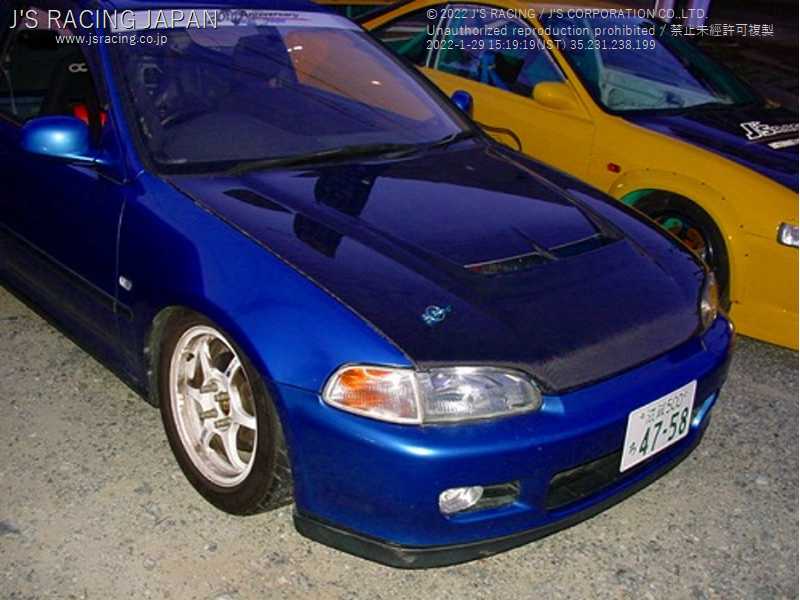 J'S RACING AERO BONNET TYPE-S FULL CARBON FOR HONDA CIVIC EG6 B16A ABS-H3-CC