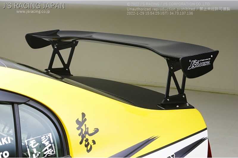 J'S RACING 3D GT-WING TYPE1 DRY CARBON 1390 FOR HONDA CIVIC FD2 K20A DGW1-D2-DSE