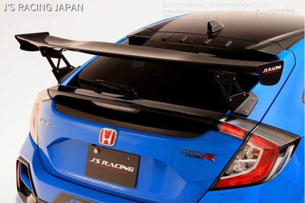 J'S RACING 3D GT-WING TYPE1 WET CARBON 1540 FOR HONDA CIVIC FK8 DGW1-K8-WSE  - Black Hawk Japan