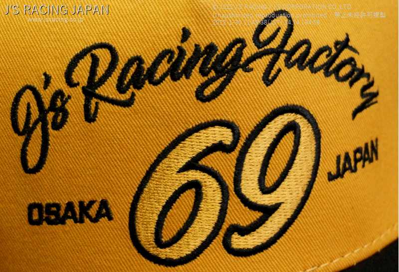J'S RACING J'S MODE WAZA 69 GOLD MESH CAP BLACK YELLOW WAZA69-GDM-BY