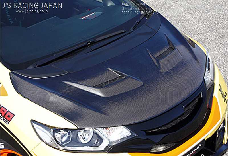 J'S RACING AERO BONNET TYPE-V CARBON FRP FOR HONDA FIT GP5 ABV-F5HR-C