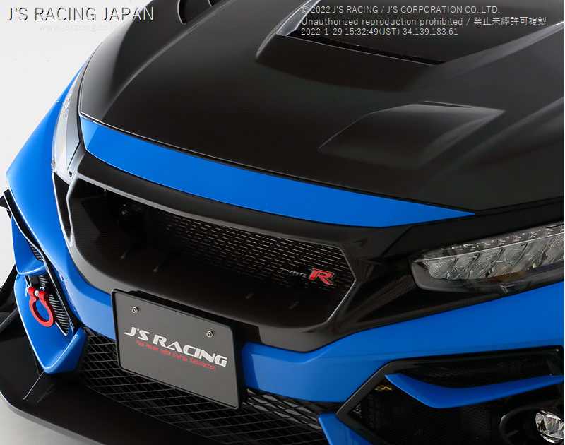 J'S RACING FRONT SPORTS GRILL CARBON FOR HONDA CIVIC FK8 AG-K8-C