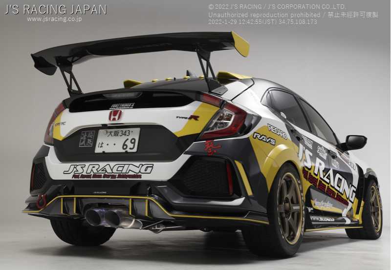 J'S RACING FX-PRO FULL TITANIUM MUFFLER DUAL 70RS FOR HONDA CIVIC FK8 FTMW-K8-70RS