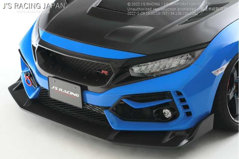 J'S RACING SEDAN FRONT SPORTS GRILL CARBON FOR HONDA CIVIC FC1 AG-FC1-C