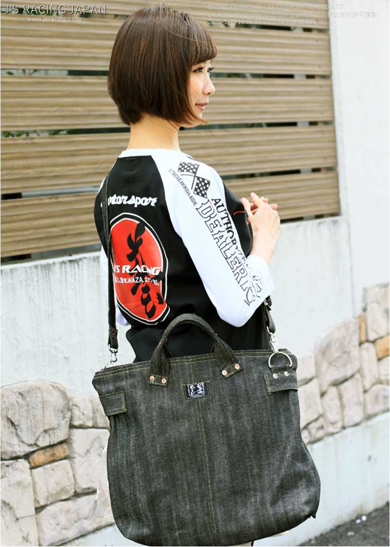 J'S RACING VINTAGE DENIM BACK BLACK M VDB-BK-M