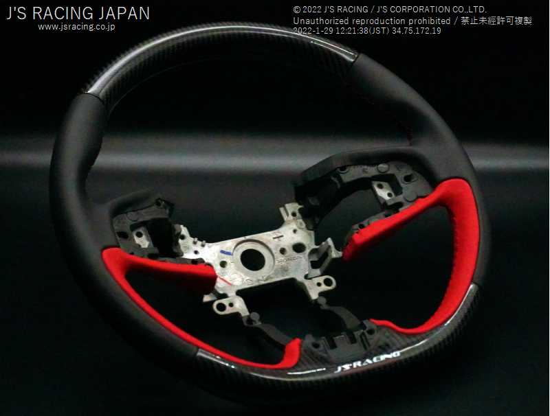 J'S RACING SPORT STEERING FK8 CARBON LEATHER FOR HONDA CIVIC FK8 SSG-K8-CL