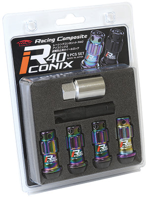 KYO-EI RACING COMPOSITE R40 ICONIX LOCK 4PCS SET (M12xP1.5) (ALUMINUM CAP) YIA4-1NR