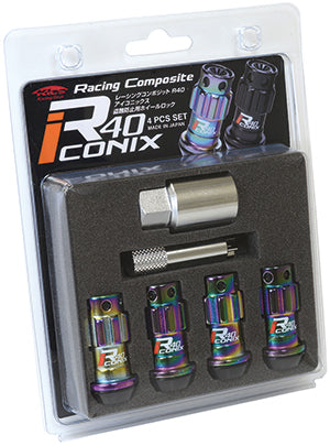 KYO-EI RACING COMPOSITE R40 ICONIX LOCK 4PCS SET (M12xP1.25) (RESIN CAP) YIF4-3NK