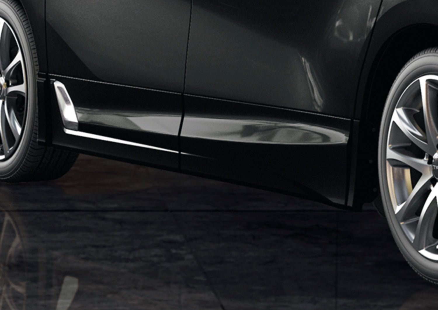 TRD SIDE SKIRTS BLACK PEARL (220)  For Alphard 3# Aero  MS344-58005-C1