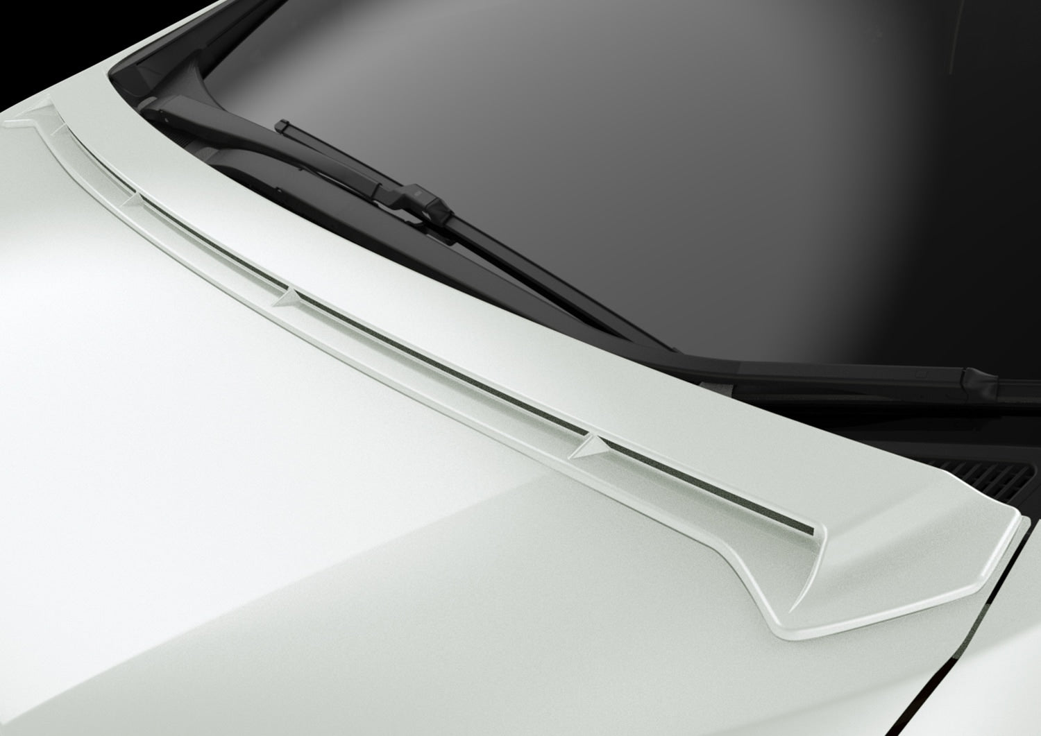 TRD THE FRONT HOOD EXTENSION WHITE PEARL (070)  For Alphard 3# Aero  MS347-58001-A0