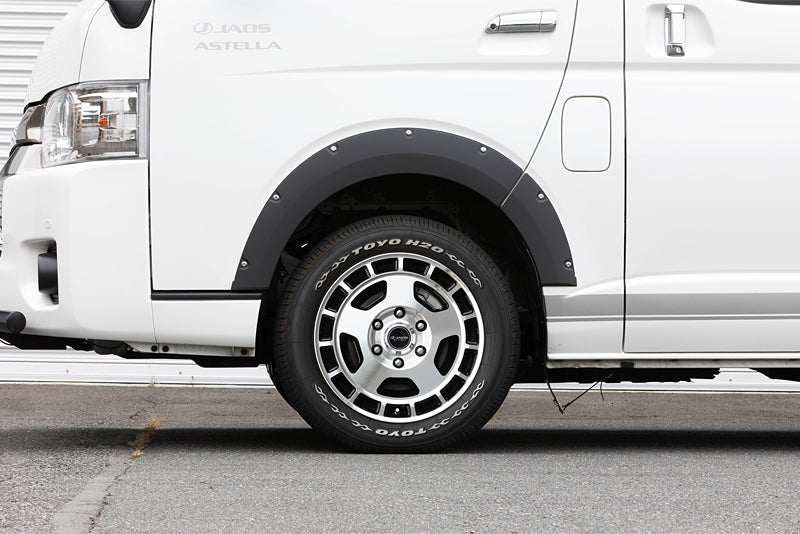 JAOS FENDER GARNISH TYPE-X PAINTED MATTE BLACK FOR TOYOTA HIACE 200 B135201MB - Black Hawk Japan
