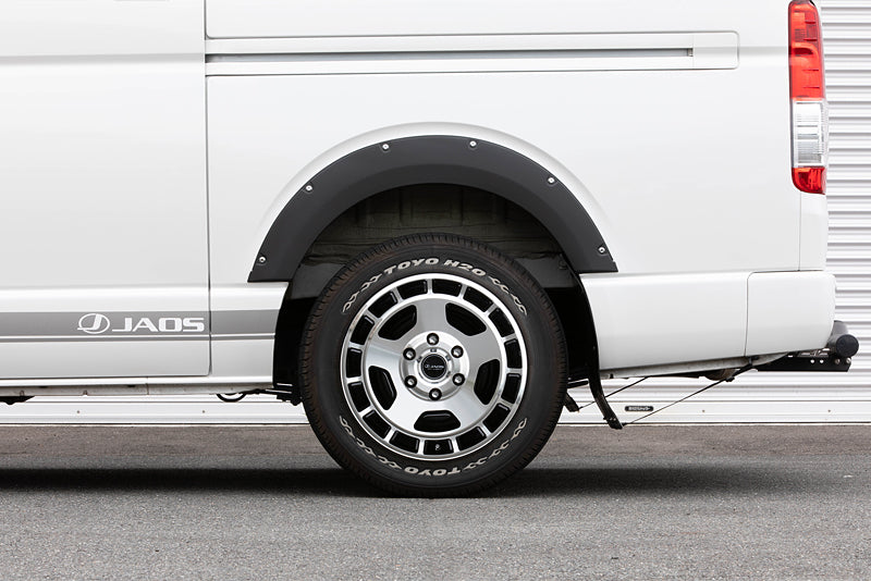 JAOS FENDER GARNISH TYPE-X PAINTED MATTE BLACK FOR TOYOTA HIACE 200 B135201MB - Black Hawk Japan