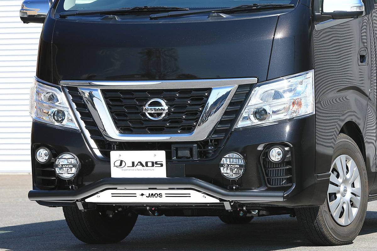 JAOS FRONT SKID BAR STANDARD BLACK BLAST FOR NISSAN NV350 CARAVAN B150484C - Black Hawk Japan
