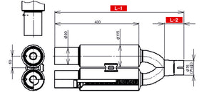 REINHARD CANNONBALL UNIVERSAL MUFFLER 03 DOUBLE STAINLESS EXHAUST 03SR