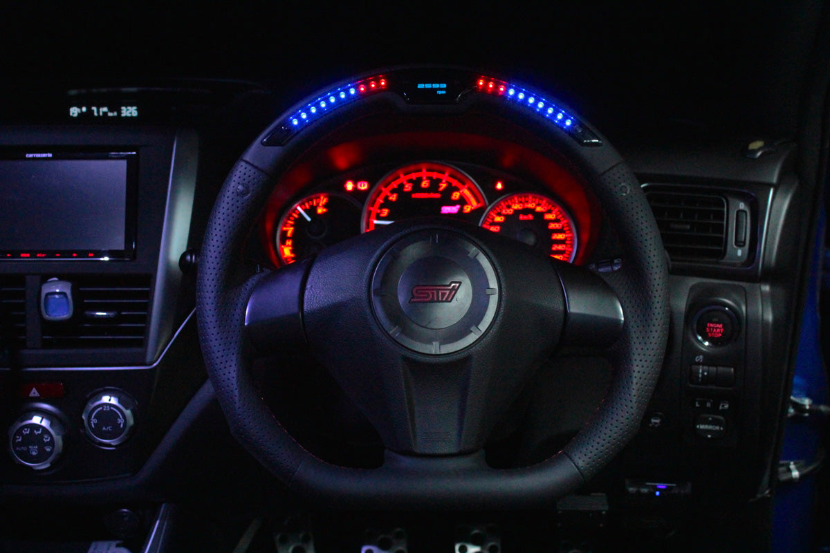 DAMD PERFORMANCE STEERING WHEEL BLACK LEATHER BLUE RED STITCH FOR SUBARU EXIGA CROSSOVER 7 YA H- DPS358-D-L-BKBLRD