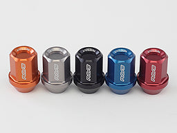 RAYS DURA SERIES DURALUMIN LOCK & NUT SET L32 STRAIGHT TYPE 4 NUTS PACK GUN METALLIC M12X1.5 FOR  7402-GUNMETAL-M12-1-5-1