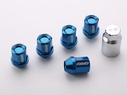 RAYS DURA SERIES DURALUMIN LOCK & NUT SET L32 STRAIGHT TYPE 4 NUTS PACK GUN METALLIC M12X1.25 FOR  7402-GUNMETAL-M12-1-25-1