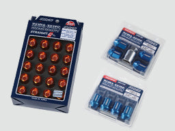 RAYS DURA SERIES DURALUMIN LOCK & NUT SET L32 STRAIGHT TYPE LOCK NUT 4 PACK GUN METALLIC M12X1.25 FOR  7402-GUNMETAL-M12-1-25-2