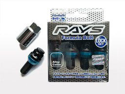RAYS FORMULA SERIES FORMULA ROCK BOLT SET BLACK M14X1.5 NECK LENGTH 28MM FOR  7414-BLACK-M14-1-5-28mm