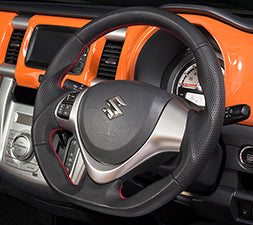 KENSTYLE STEERING WHEEL A-TYPE ALL BLACK LEATHER BLUE STITCH FOR  ZA02