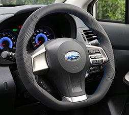 KENSTYLE STEERING WHEEL D-TYPE ALL BLACK LEATHER RED STITCH FOR  SD01