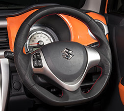 KENSTYLE STEERING WHEEL A-TYPE ALL BLACK LEATHER BLUE STITCH FOR  ZA02