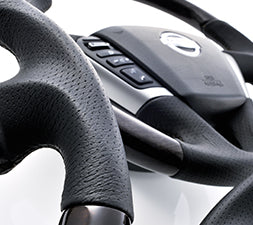 KENSTYLE STEERING WHEEL BLACK JAPANESE PAPER STYLE LEATHER COMBINATION FOR  NA03
