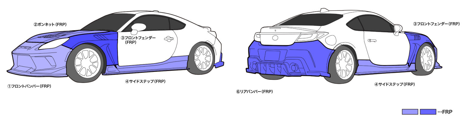 AXELL FRONT BUMPER FRP FOR TOYOTA GR86 ZD8 AXELL-00001