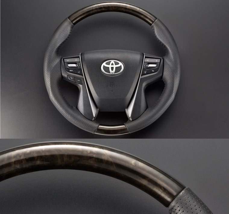 K'SPEC STEERING WHEEL BLACK WOOD KUROKI GRAIN FOR TOYOTA VELLFIRE ALPHARD GGH AGH AYH3 SB-ST-207