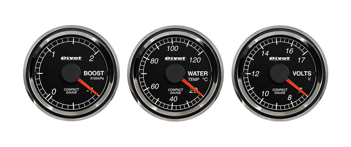 車内アクセサリ PIVOT COMPACT GAUGE boost PIVOT COMPACT GAUGE52 WHITE FOR SUBARU REVOGU VM4 FB16 CB3 - Black
