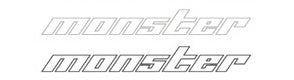MONSTER SPORT HOLLOW STICKER [STRAIGHT] CLEAR X GUN METALLIC FOR  ZZZA40