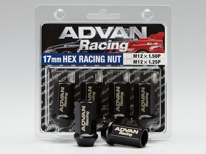 YOKOHAMA ADVAN RACING WHEEL NUT M12X1.50P H17 BL BLACK 4PCS FOR  V0264