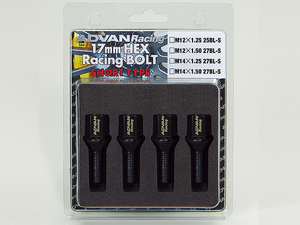 YOKOHAMA ADVAN RACING WHEEL SHORT BOLT M12X1.50P 55 BLACK 4PCS FOR  V0653
